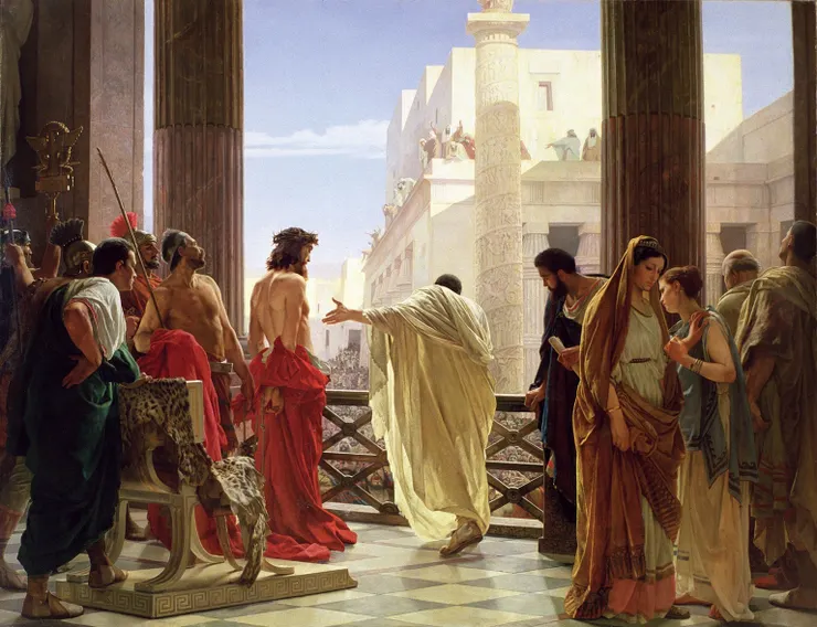 Pilate petitioning the crowd to determine the fate of Jesus, Ecce Homo, 1871.